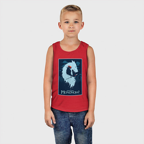 Детская майка Мононоке волчица / Красный – фото 5