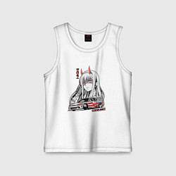 Майка детская хлопок Nissan Silvia S15 Drift Zero Two, цвет: белый