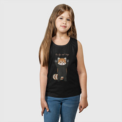 Майка детская хлопок Im big and scary красная панда, цвет: черный — фото 2