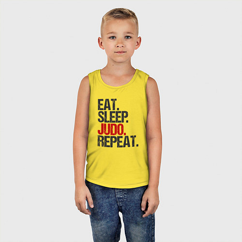 Детская майка Eat sleep judo repeat / Желтый – фото 5