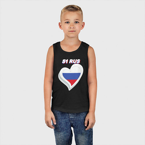 Детская майка 51 регион Мурманская область / Черный – фото 5