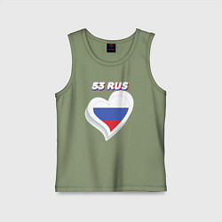 Майка детская хлопок 53 регион Новгородская область, цвет: авокадо