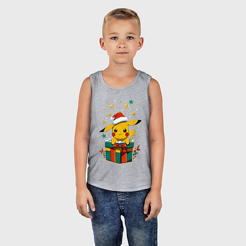 Детская майка Новогодний пика-пика / Меланж – фото 5