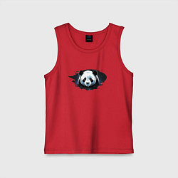 Майка детская хлопок Грустная панда портрет, цвет: красный