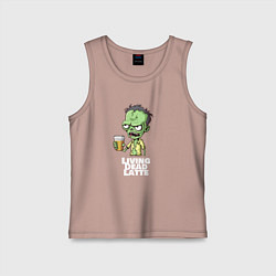 Майка детская хлопок Зомби кофе, цвет: пыльно-розовый