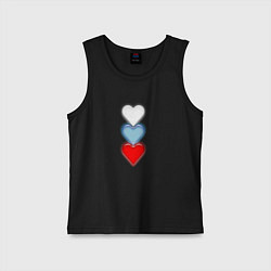 Детская майка Сердечки триколор