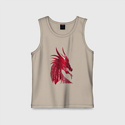 Майка детская хлопок Рэд дракон, цвет: миндальный