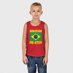 Майка детская хлопок Brazilian jiu-jitsu, цвет: красный — фото 2