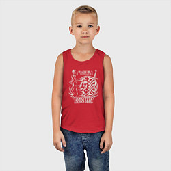 Майка детская хлопок Воин Евпатий Коловрат - страха нет, цвет: красный — фото 2