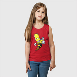 Майка детская хлопок Барт Симпсон шершень - перевоплощение, цвет: красный — фото 2