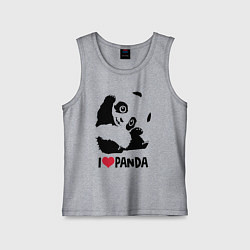 Майка детская хлопок I love panda, цвет: меланж