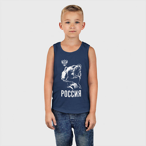 Детская майка Русский медведь / Тёмно-синий – фото 5