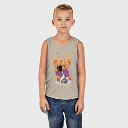 Майка детская хлопок Плюшевый медвежонок фотограф, цвет: миндальный — фото 2