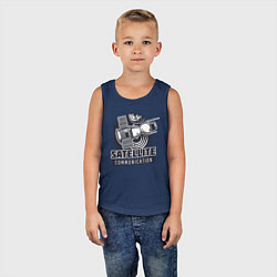Майка детская хлопок Спутник связи, цвет: тёмно-синий — фото 2