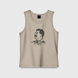 Майка детская хлопок Профиль Сталина, цвет: миндальный