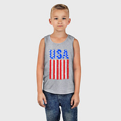 Майка детская хлопок America flag, цвет: меланж — фото 2