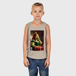 Майка детская хлопок Шрек: Фиона с подарками, цвет: миндальный — фото 2