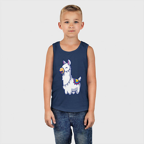Детская майка Весёлая альпака / Тёмно-синий – фото 5