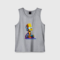 Майка детская хлопок Bart is an avid gamer, цвет: меланж