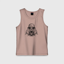 Майка детская хлопок Суслик в панаме и очках, цвет: пыльно-розовый