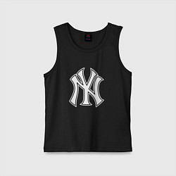 Майка детская хлопок New York yankees - baseball logo, цвет: черный