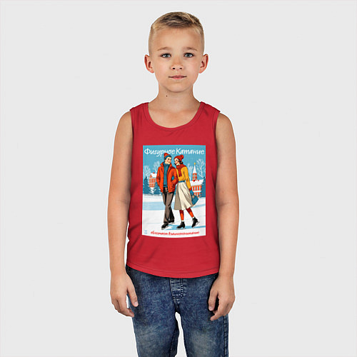 Детская майка MoMo - Фигурное катание облегчает взаимопонимание / Красный – фото 5