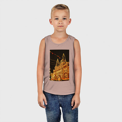 Детская майка Столица в праздничных огнях / Пыльно-розовый – фото 5