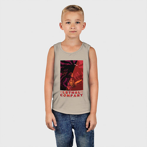 Детская майка Lethal Company: Bracken is Already Behind / Миндальный – фото 5