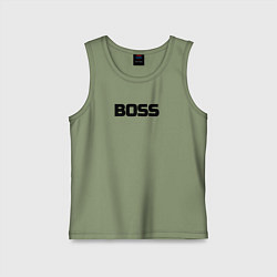 Майка детская хлопок Boss по английски, цвет: авокадо