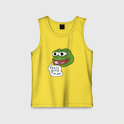 Майка детская хлопок Pepe feels good man, цвет: желтый