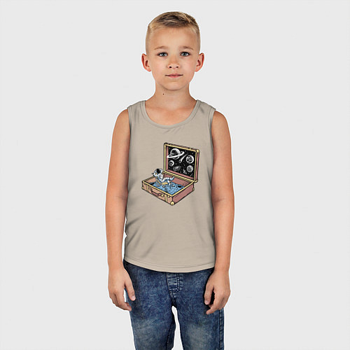 Детская майка Космос в чемодане / Миндальный – фото 5