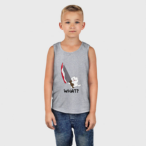 Детская майка What котёнок / Меланж – фото 5