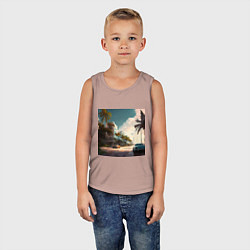 Майка детская хлопок Солнечный Майами, цвет: пыльно-розовый — фото 2