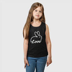 Майка детская хлопок Love bunny, цвет: черный — фото 2