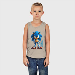 Майка детская хлопок Sonic - poster style, цвет: миндальный — фото 2