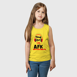 Майка детская хлопок AFK - away from the keyboard, цвет: желтый — фото 2