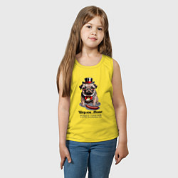 Майка детская хлопок Мопс и сарделька, цвет: желтый — фото 2
