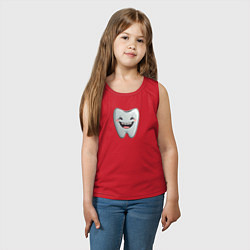 Майка детская хлопок Улыбающийся зуб, цвет: красный — фото 2