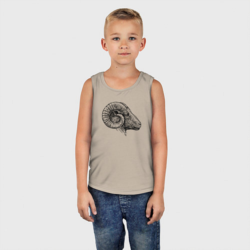 Детская майка Профиль барана / Миндальный – фото 5