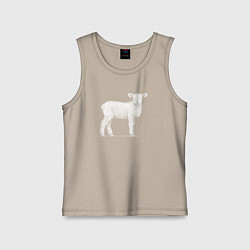 Майка детская хлопок Белый ягненок, цвет: миндальный