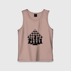 Майка детская хлопок The chessboard, цвет: пыльно-розовый