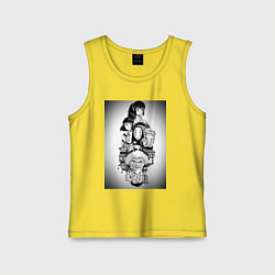 Майка детская хлопок Унесённые призраками Тихиро Огино Хаку, цвет: желтый