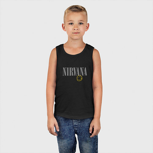 Детская майка Nirvana logo smile / Черный – фото 5