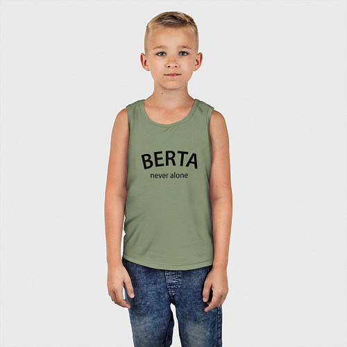 Детская майка Berta never alone - motto / Авокадо – фото 5