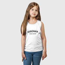 Майка детская хлопок Veronika never alone - motto, цвет: белый — фото 2