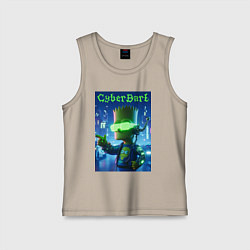 Детская майка Cyber Bart - neon glow ai art