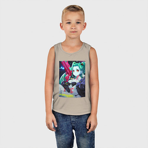 Детская майка Киберпанк Ребекка / Миндальный – фото 5
