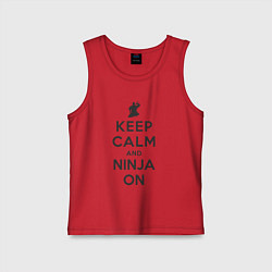 Майка детская хлопок Keep calm and ninja on, цвет: красный