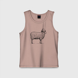 Майка детская хлопок Овечка новогодняя, цвет: пыльно-розовый