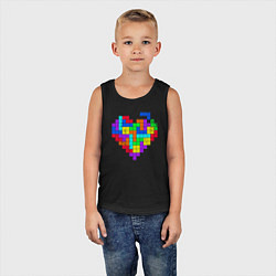 Майка детская хлопок Color tetris, цвет: черный — фото 2